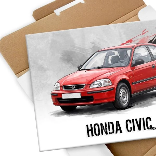 Plakat metalowy z pudelkiem Honda Civic VI
